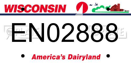 EN02888 Wisconsin License Plate