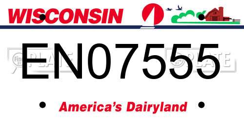 EN07555 Wisconsin License Plate