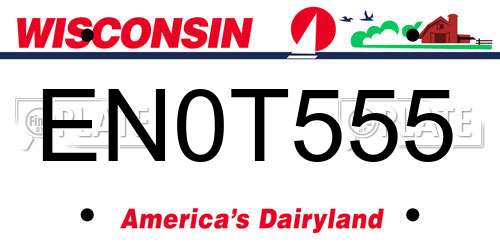 EN0T555 Wisconsin License Plate
