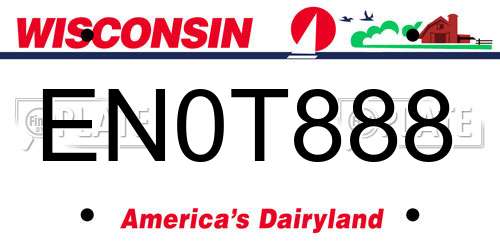 EN0T888 Wisconsin License Plate
