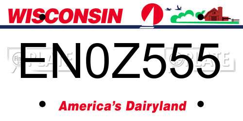 EN0Z555 Wisconsin License Plate