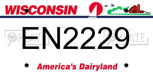 EN2229 Wisconsin License Plate