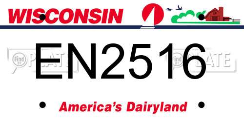 EN2516 Wisconsin License Plate