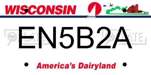 EN5B2A Wisconsin License Plate