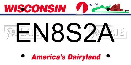 EN8S2A Wisconsin License Plate