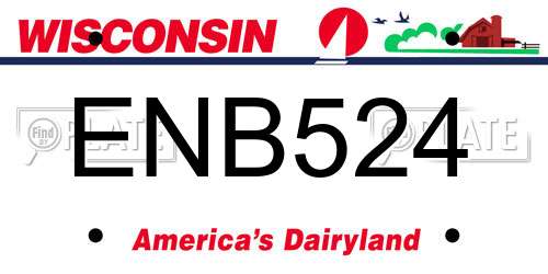 ENB524 Wisconsin License Plate