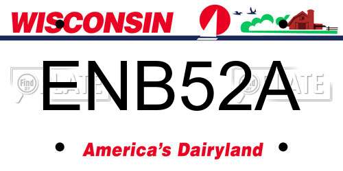 ENB52A Wisconsin License Plate