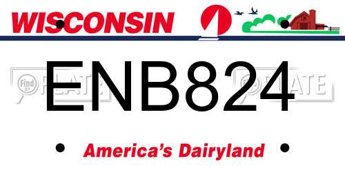 ENB824 Wisconsin License Plate