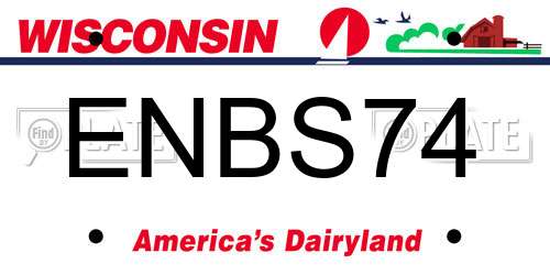 ENBS74 Wisconsin License Plate