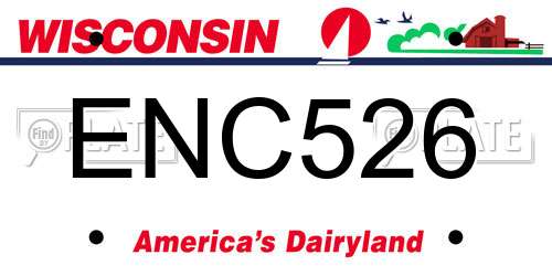 ENC526 Wisconsin License Plate