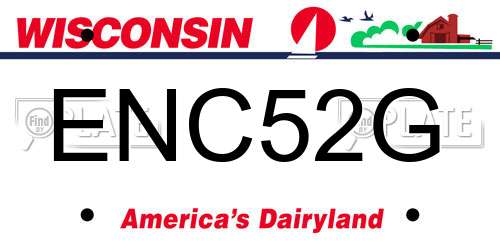 ENC52G Wisconsin License Plate
