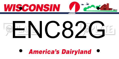 ENC82G Wisconsin License Plate
