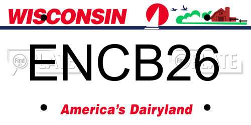 ENCB26 Wisconsin License Plate