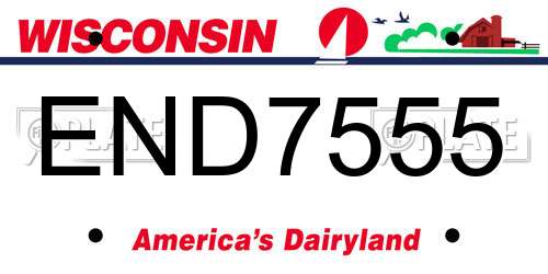 END7555 Wisconsin License Plate