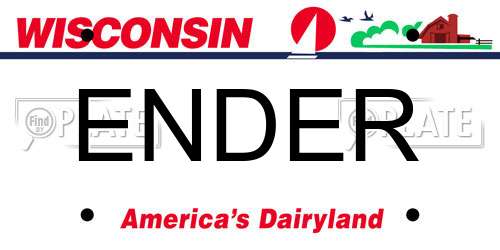 ENDER Wisconsin License Plate