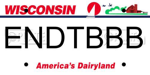 ENDTBBB Wisconsin License Plate