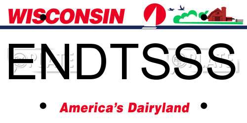 ENDTSSS Wisconsin License Plate