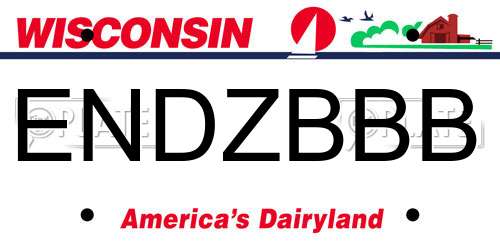ENDZBBB Wisconsin License Plate