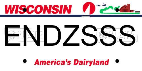 ENDZSSS Wisconsin License Plate