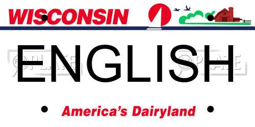 ENGLISH Wisconsin License Plate