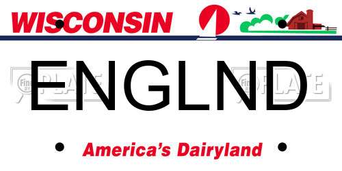 ENGLND Wisconsin License Plate