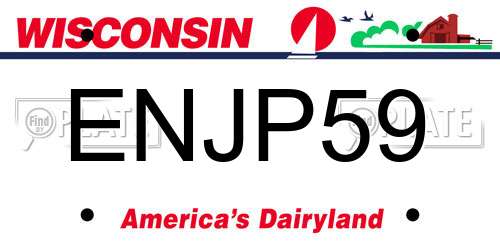 ENJP59 Wisconsin License Plate