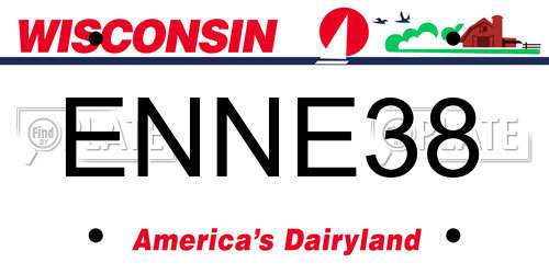 ENNE38 Wisconsin License Plate