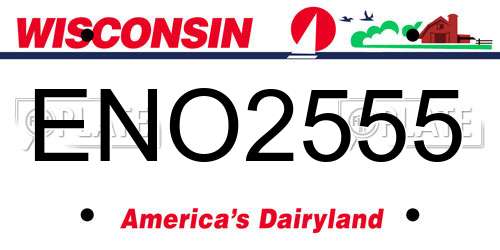 ENO2555 Wisconsin License Plate