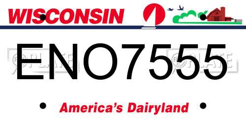 ENO7555 Wisconsin License Plate