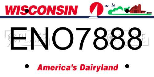 ENO7888 Wisconsin License Plate