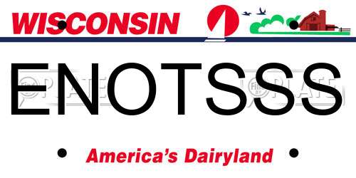 ENOTSSS Wisconsin License Plate