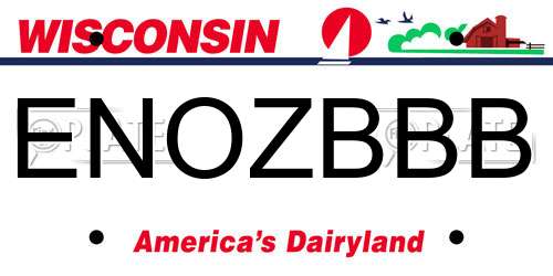 ENOZBBB Wisconsin License Plate