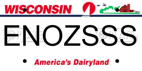 ENOZSSS Wisconsin License Plate