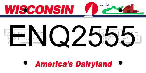 ENQ2555 Wisconsin License Plate