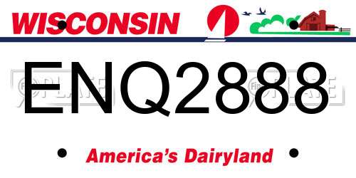 ENQ2888 Wisconsin License Plate