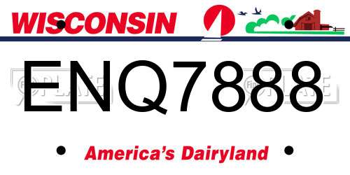 ENQ7888 Wisconsin License Plate