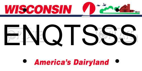 ENQTSSS Wisconsin License Plate