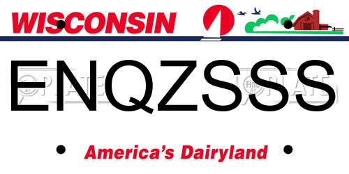 ENQZSSS Wisconsin License Plate
