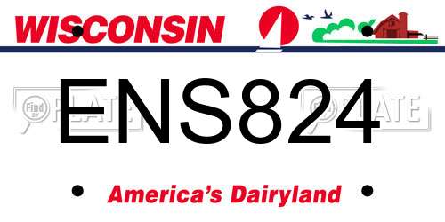 ENS824 Wisconsin License Plate