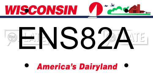 ENS82A Wisconsin License Plate
