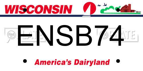 ENSB74 Wisconsin License Plate