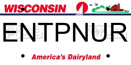 ENTPNUR Wisconsin License Plate
