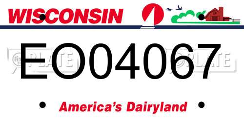 EO04067 Wisconsin License Plate