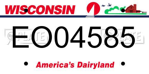 EO04585 Wisconsin License Plate