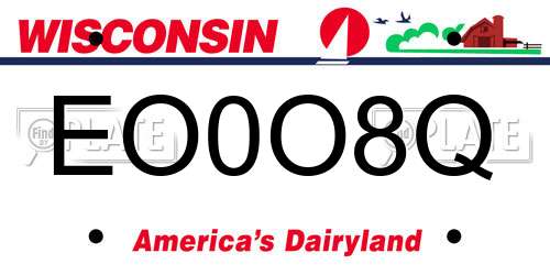 EO0O8Q Wisconsin License Plate