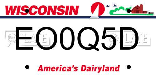 EO0Q5D Wisconsin License Plate