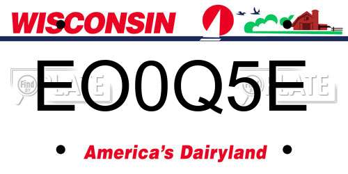 EO0Q5E Wisconsin License Plate