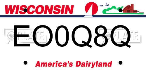 EO0Q8Q Wisconsin License Plate
