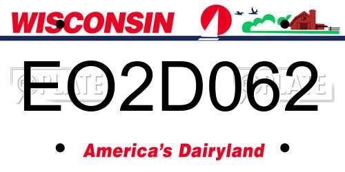 EO2D062 Wisconsin License Plate