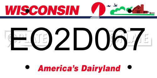 EO2D067 Wisconsin License Plate